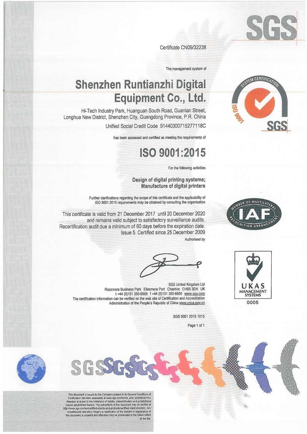 ISO 9001:2015 certification